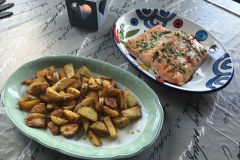 Salmone e patate al forno