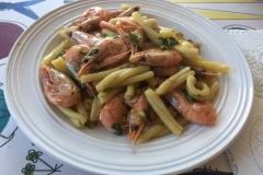 Pasta con gamberi