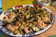 Salmone con ratatouille di verdure